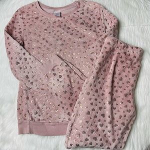 Secret Treasures Pink Rose Gold Heart Pajama Set